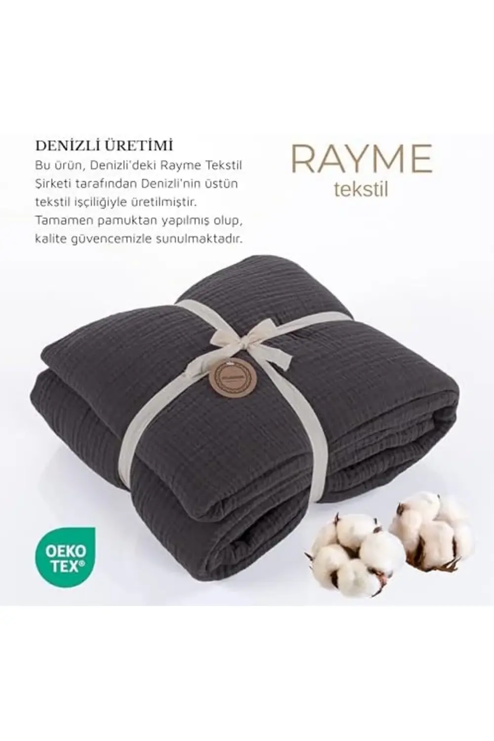 trendyvision TEKSTIL Müslin Yatak Örtüsü Seti Çift Kişilik, Şık D