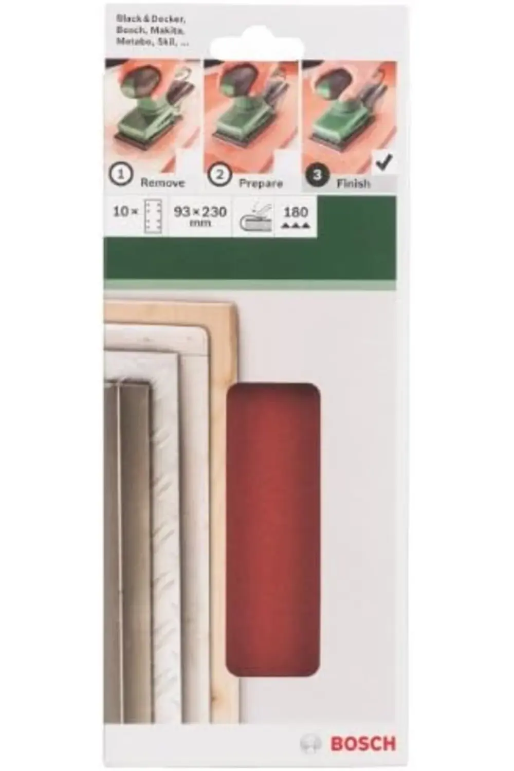 trendyvision Titreşimli Zımpara Kağıdı 10'lu, 93 x 230 mm 180 Kum