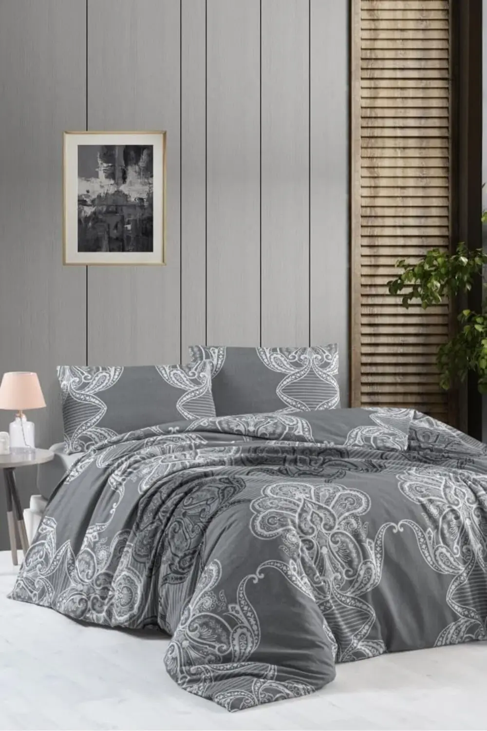 trendyvision Tivoli Tek Kişilik Lastikli Çarşaf Nevresim Takımı b