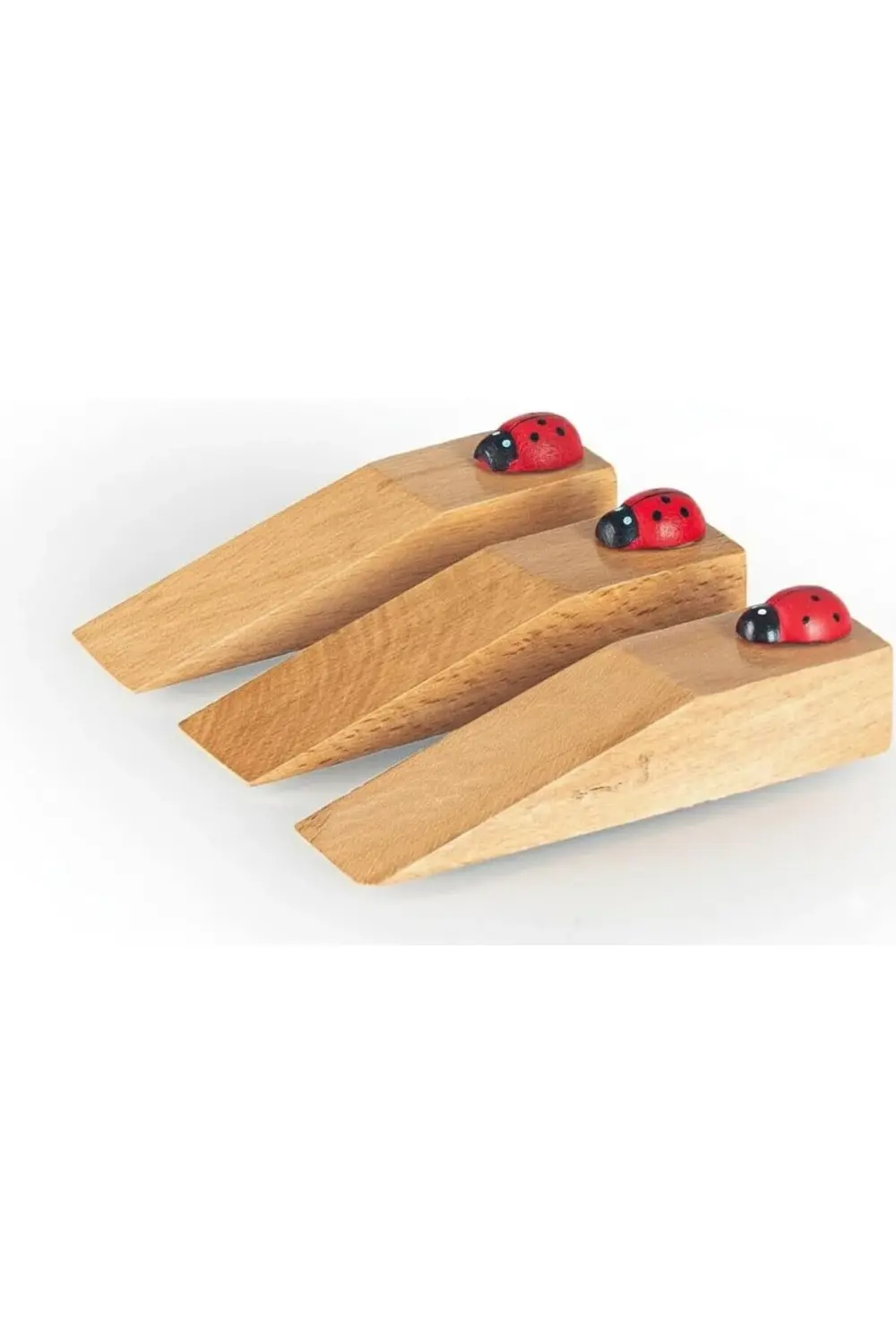 trendyvision Uğur Böcekli El Yapımı Ahşap Kapı Stoperi - Geleneks