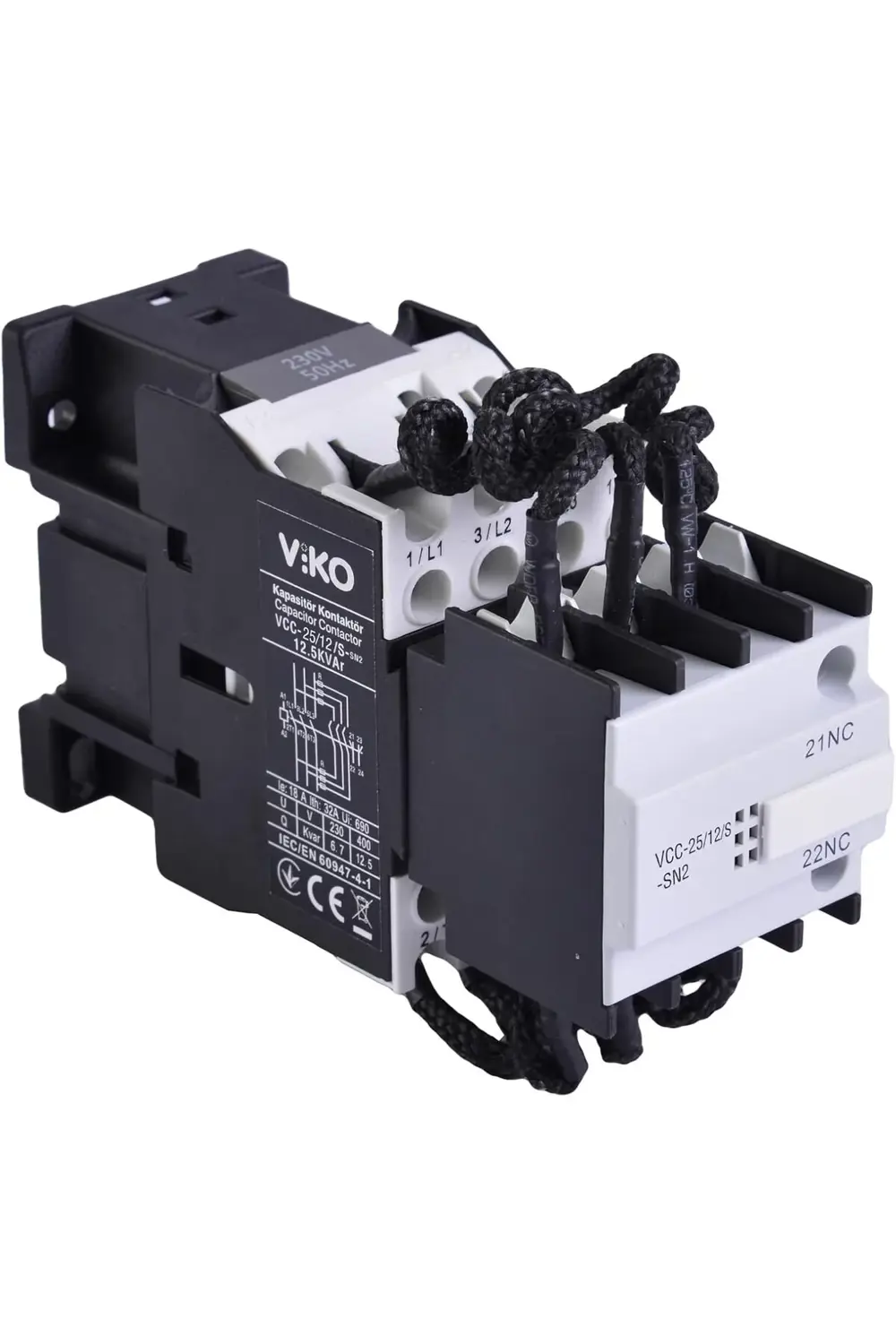 trendyvision VCC-25/12/S Kompanzasyon Kontaktörü 25kVAr AC 230V 1