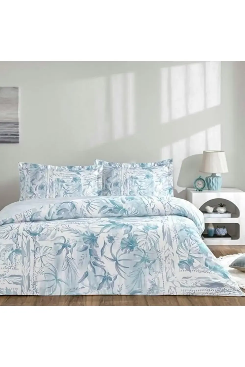 trendyvision Velora Standart Pamuk Nevresim Takımı, Mavi, Çift Ki