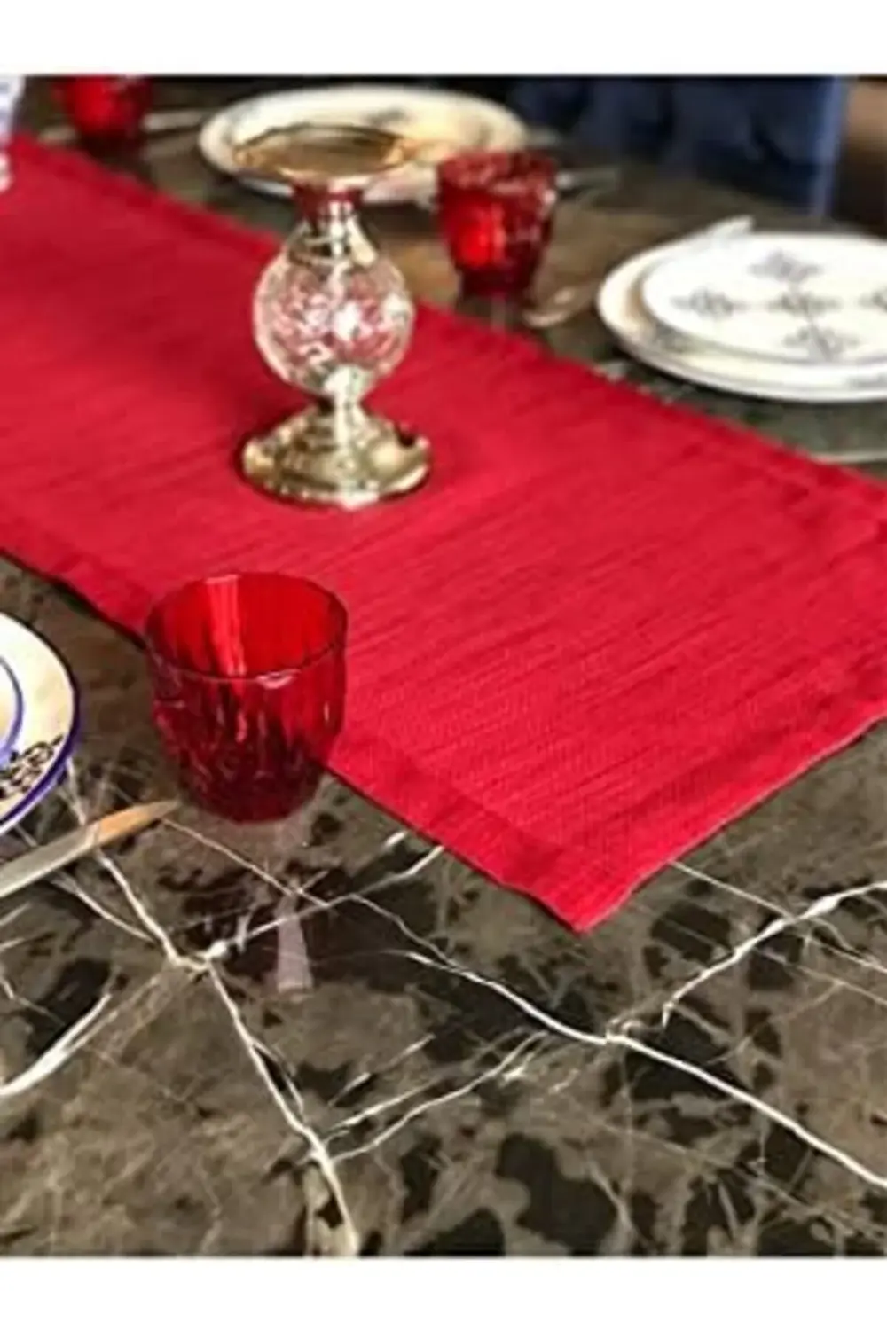 trendyvision Viemso Simli Kırmızı, 45x150cm buyflicker 395519