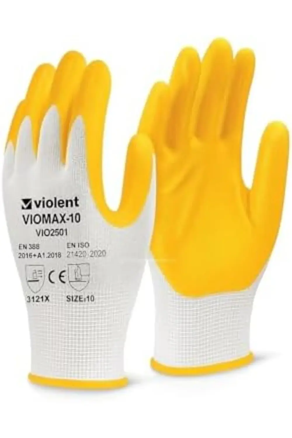 trendyvision Violent Nitril Kaplı Örme Eldiven,%100 Polyester, Ya