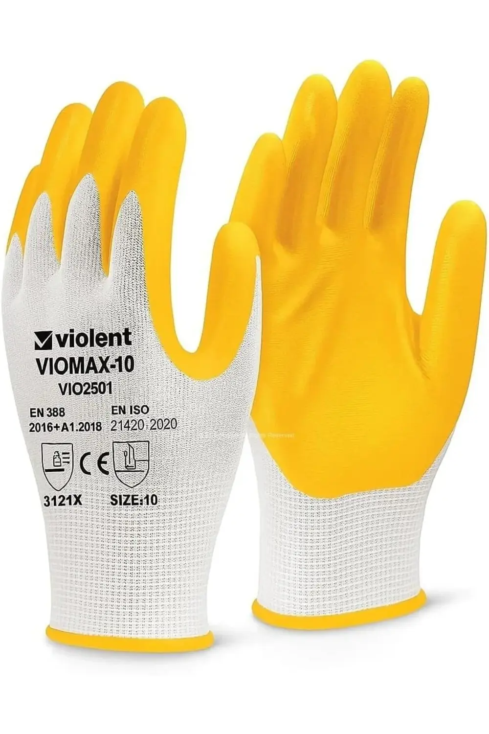 trendyvision Violent Nitril Kaplı Örme Eldiven,%100 Polyester, Ya