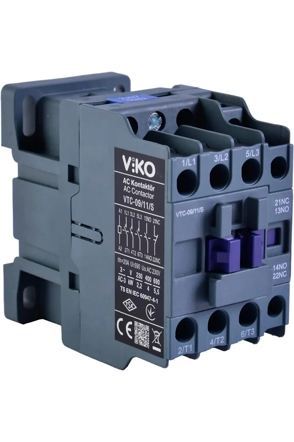 trendyvision VTC-09/11/S Kontaktör 9A 1no+1nc 230V Bobinli buyfli