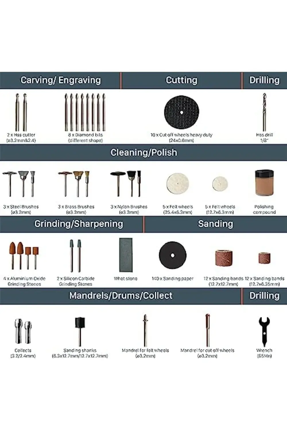 trendyvision WA7208 201 Parça Gravür Hobi Aksesuar Seti buyflicke