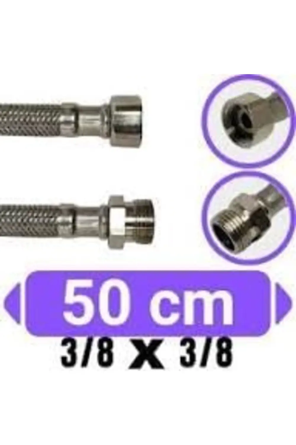 trendyvision YAPI 3/8X3/8 Nipelli Hortum Bağlantı flexi dişi-erke