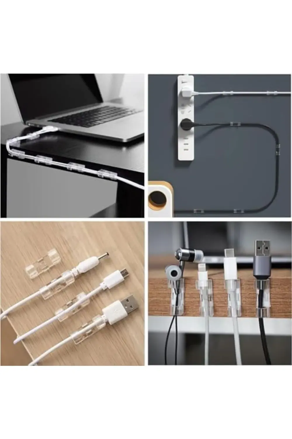trendyvision Yapışkanlı Kablo Klipsi Seti – Kablo Düzenleyici, Ma