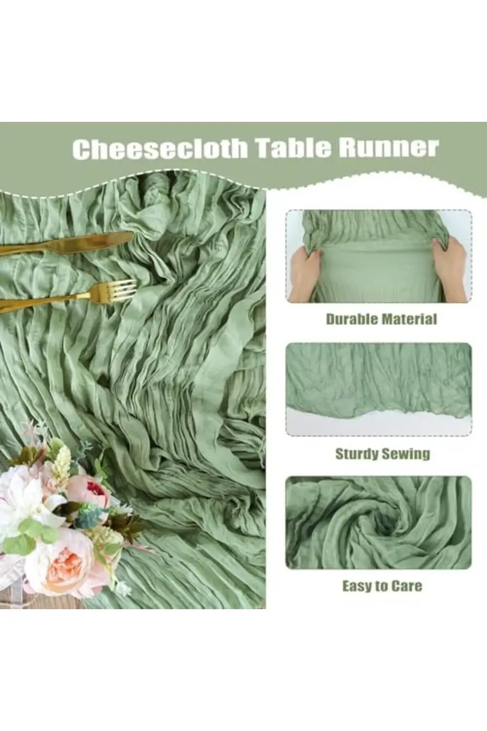 trendyvision Yemek Masası Örtüsü, 35" X 118" Peynir Bezi Masa Şer