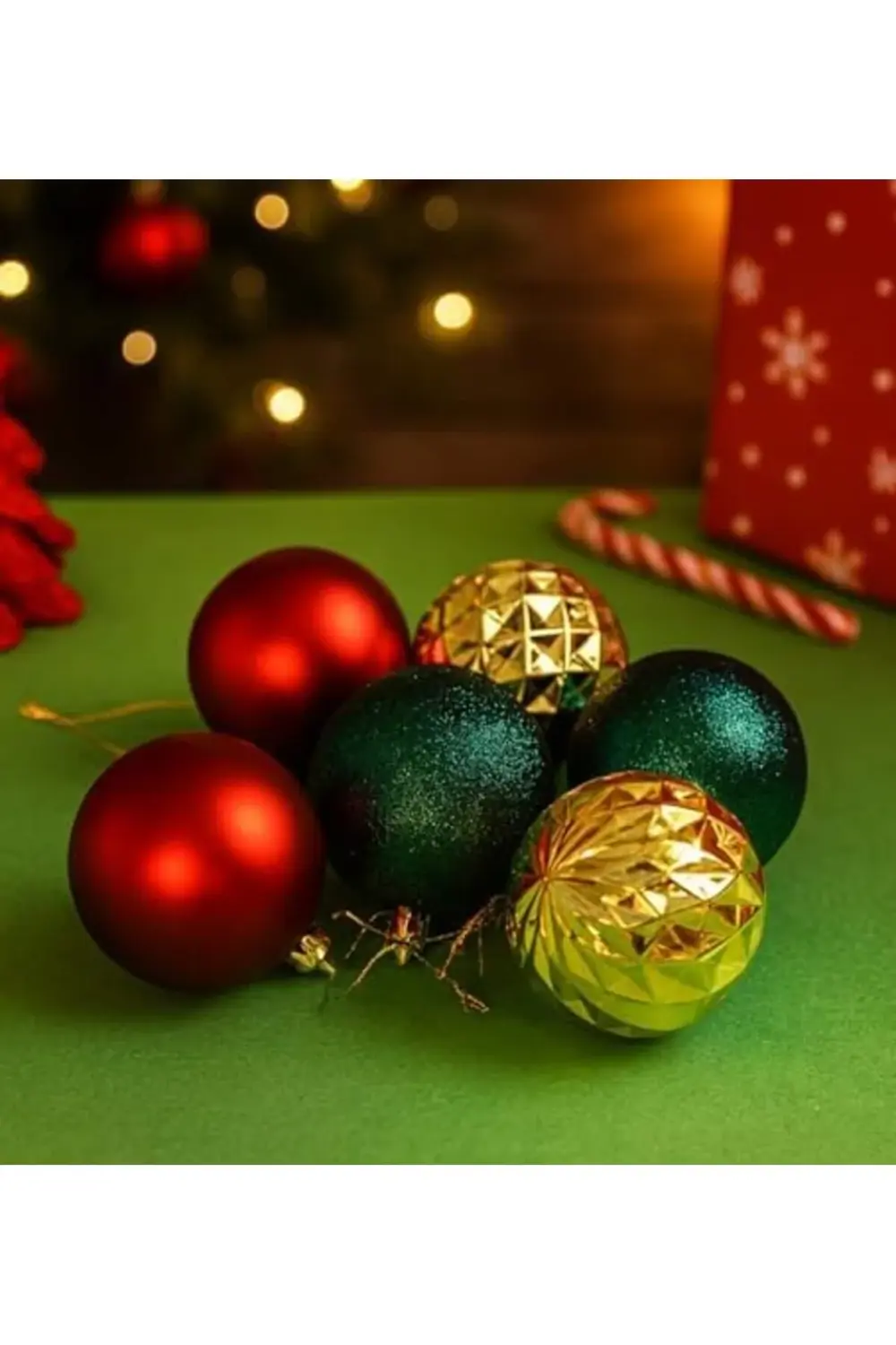 trendyvision Yılbaşı Ağaç Süsü Top Seti – 6 Adet (Seri-3) buyflic