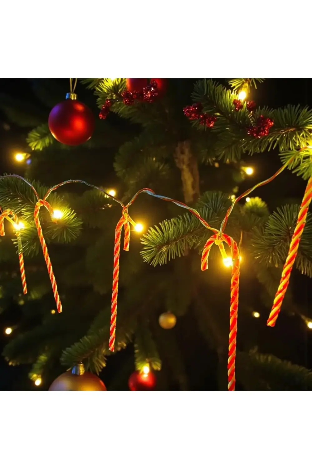 trendyvision YILBAŞI LED ZİNCİR IŞIK BASTON ŞEKER 170CM 10 LED AS