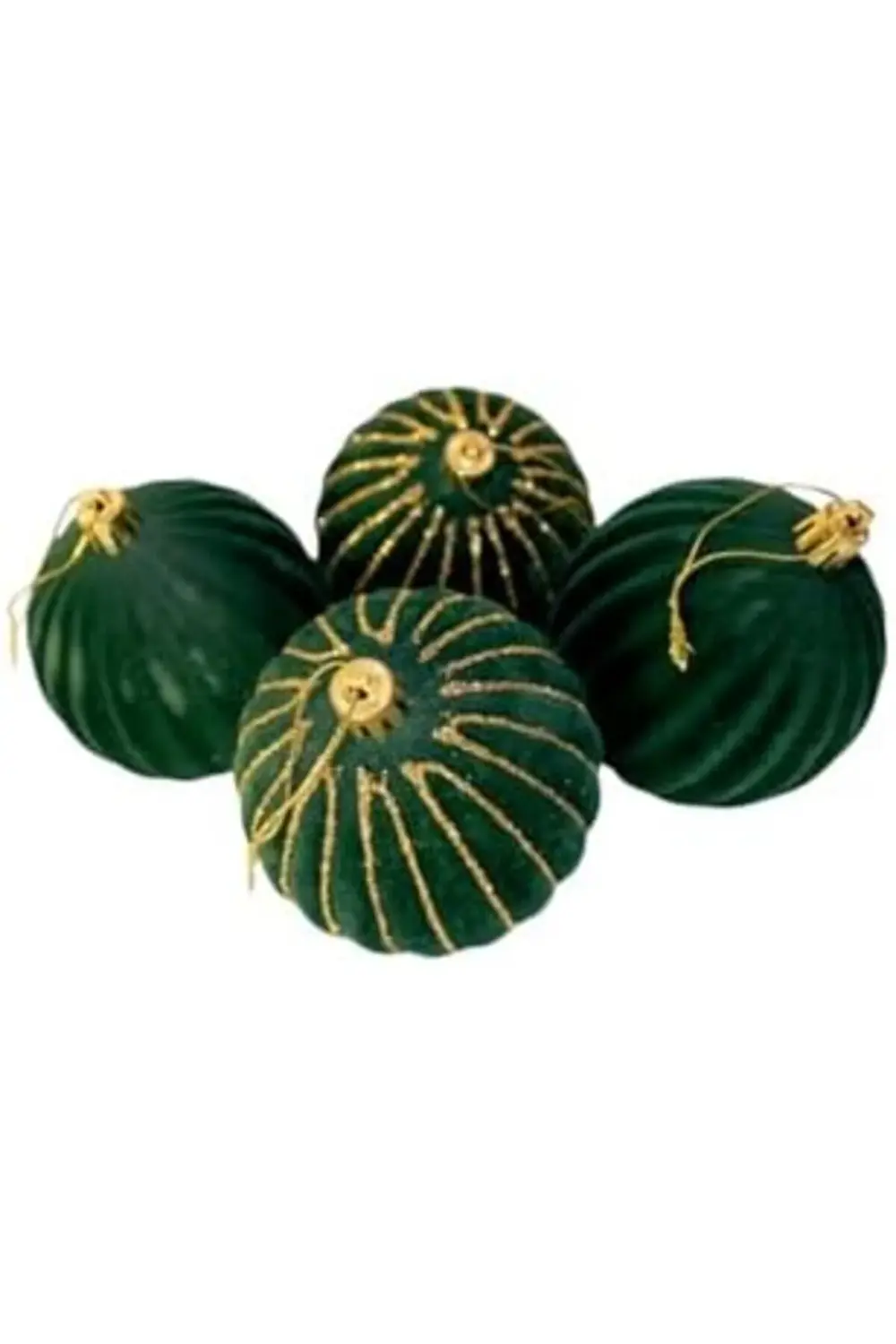 trendyvision YILBAŞI TOPU 8 CM KADİFE 4'LÜ YEŞİL SÜS buyflicker 3