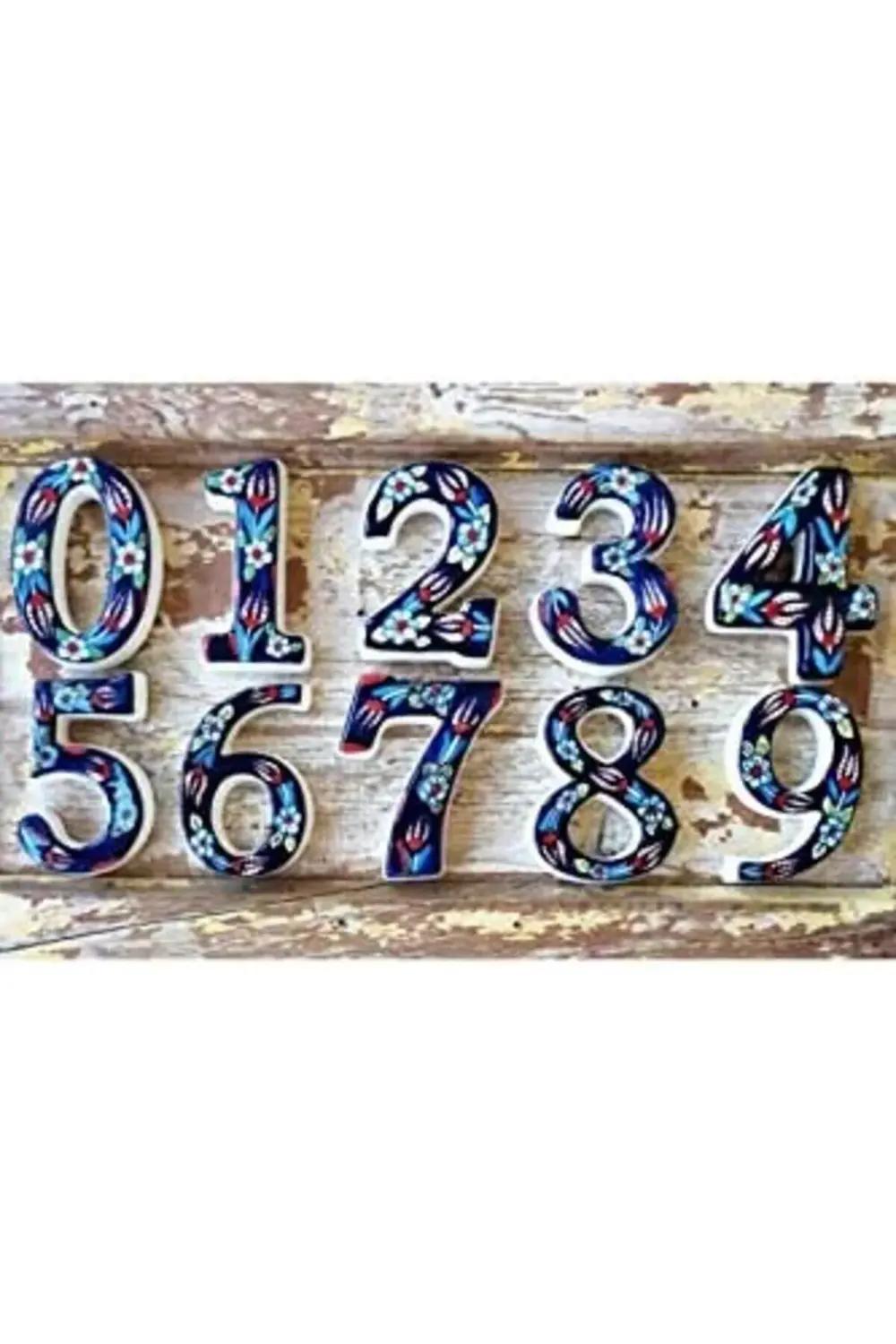 trendyvision Yılmazel Kapı numarası seramik lale desenli çeşitli