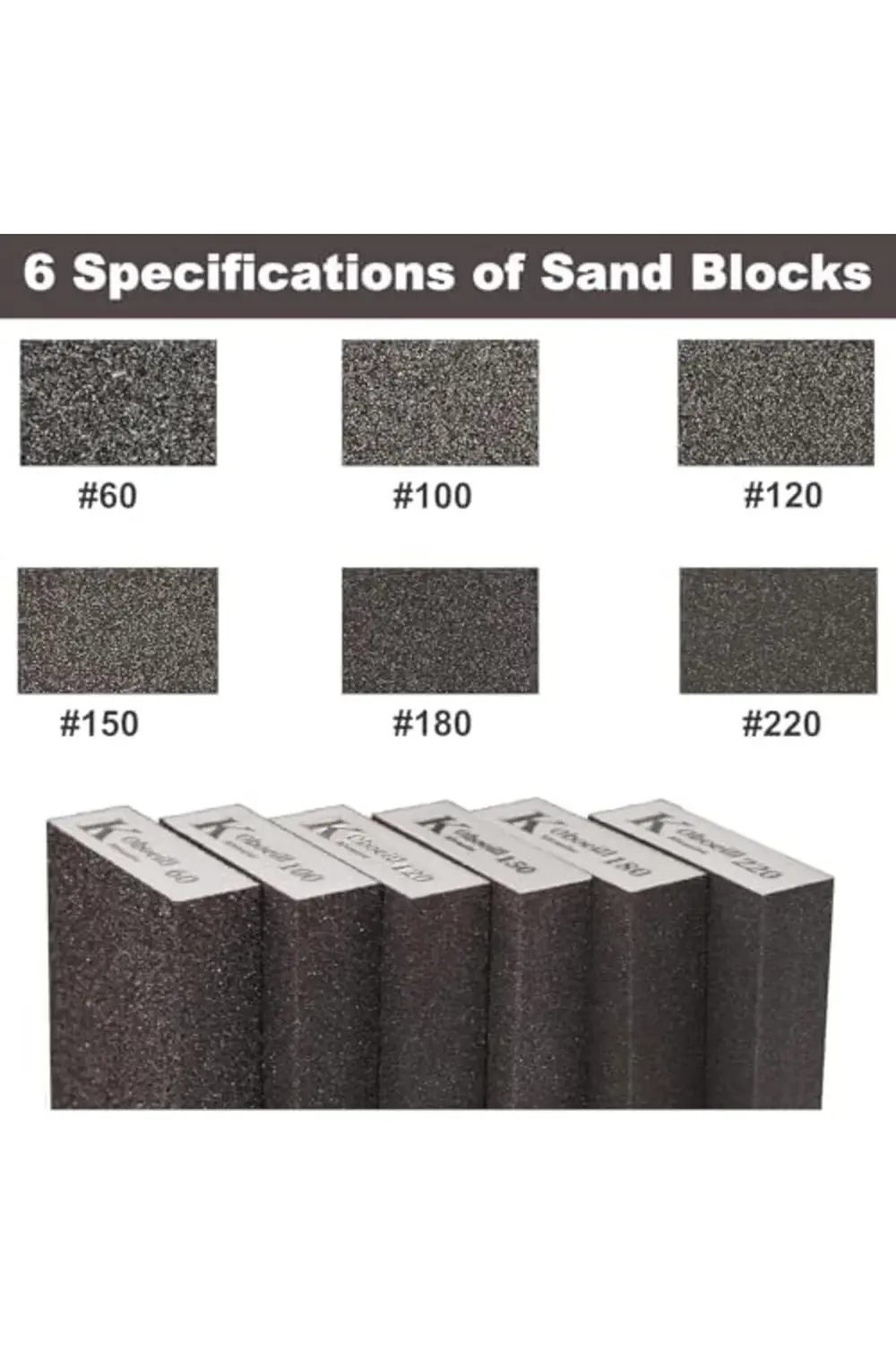 trendyvision Zımpara bloğu seti, 6 parça alüminyum oksit sünger,