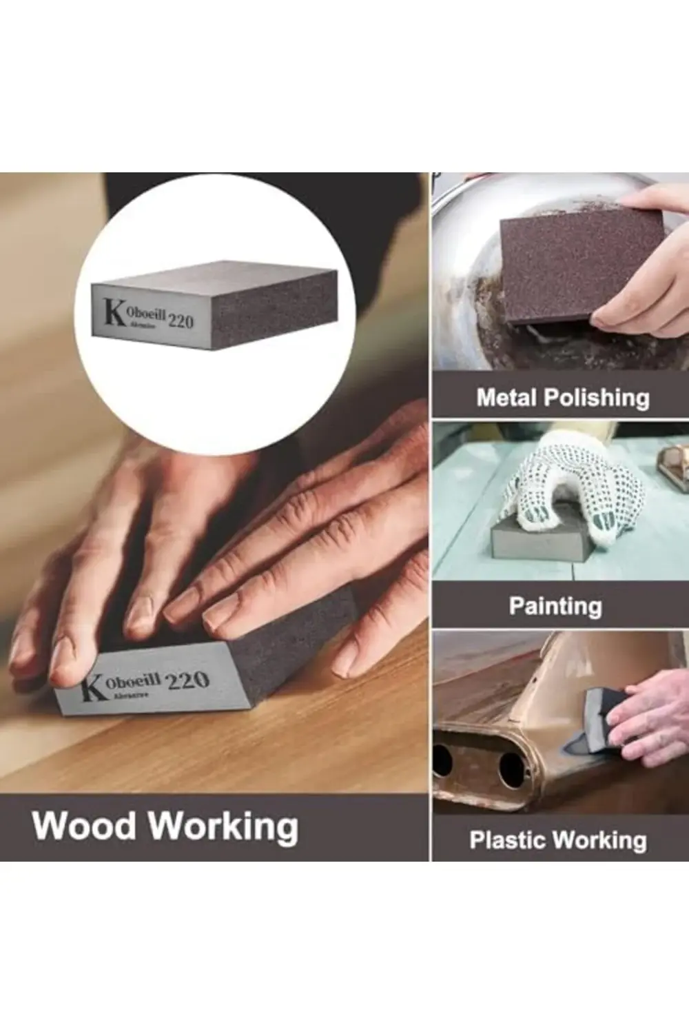 trendyvision Zımpara bloğu seti, 6 parça alüminyum oksit sünger,