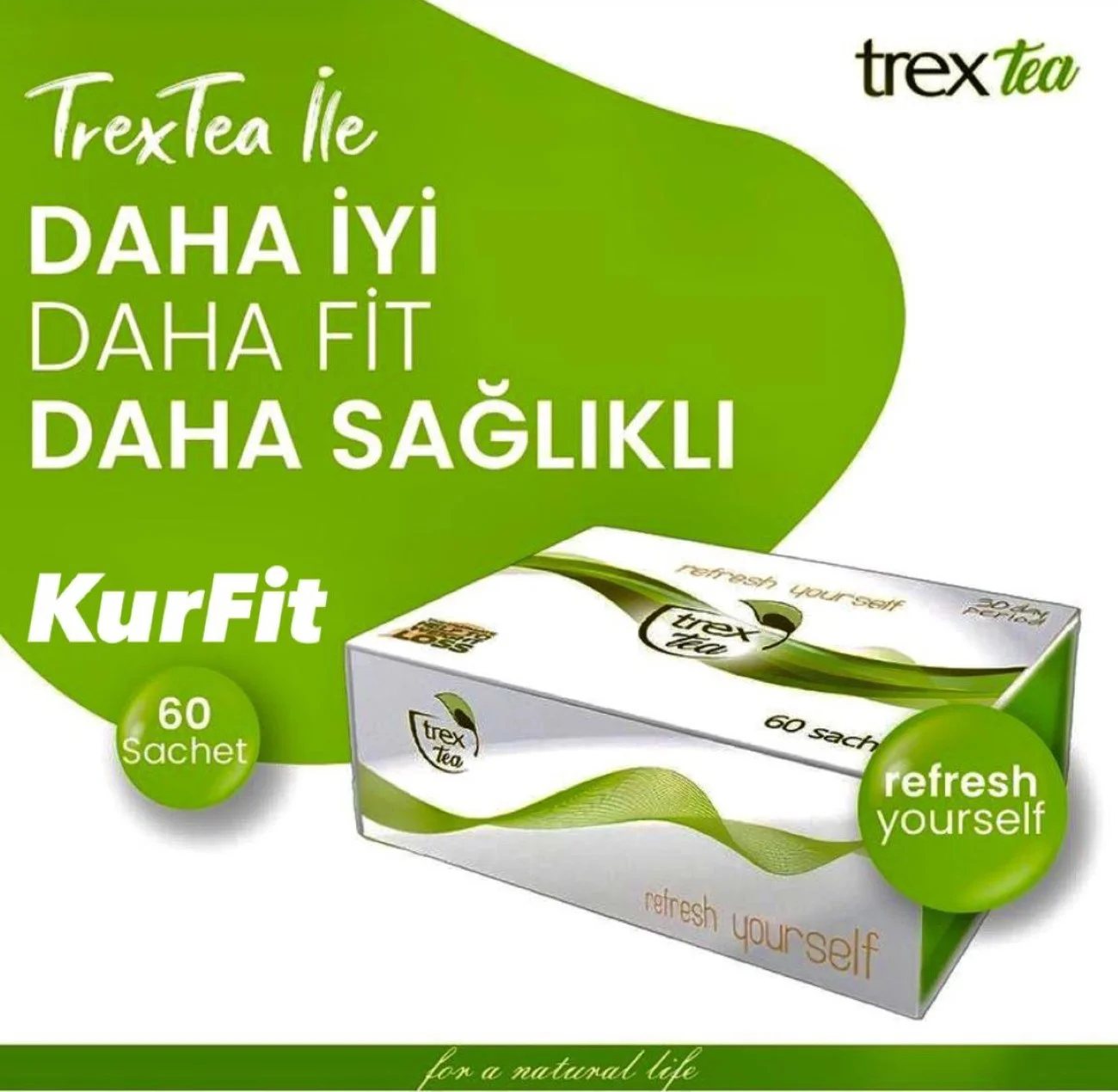 Trex Tea bitkisel çay 30 günlük 60 şase