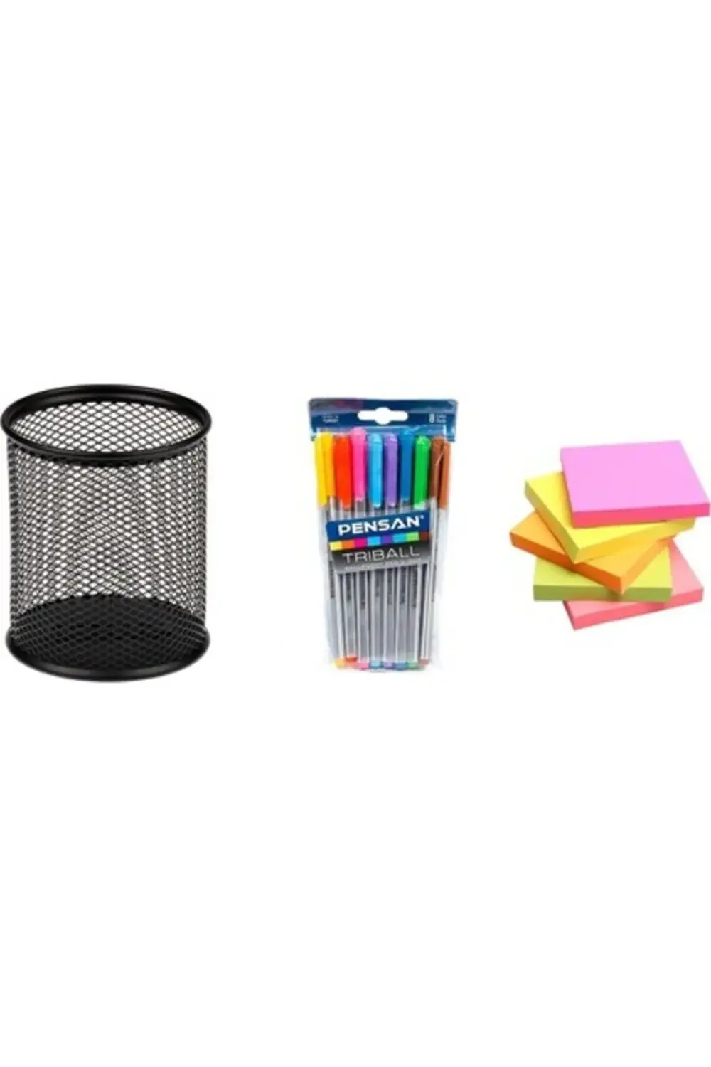 Tribal 8 Renk + Kare Post-It 5'li + Metal Kalemlik