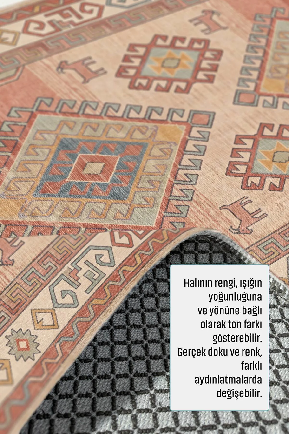 Tribal Klasik Şönil Halı Kilim Yolluk Kaymaz Yıkanabilir Salon Mu