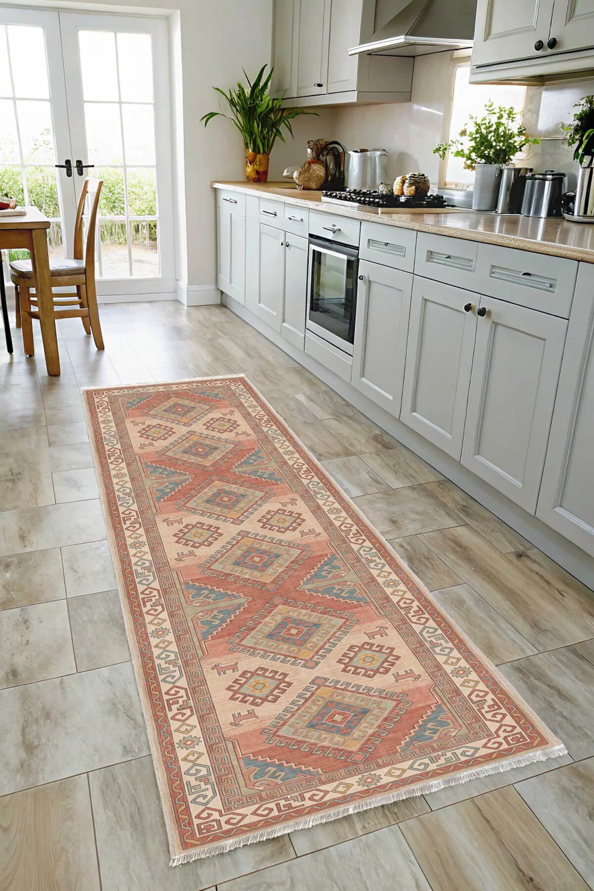 Tribal Klasik Şönil Halı Kilim Yolluk Kaymaz Yıkanabilir Salon Mu