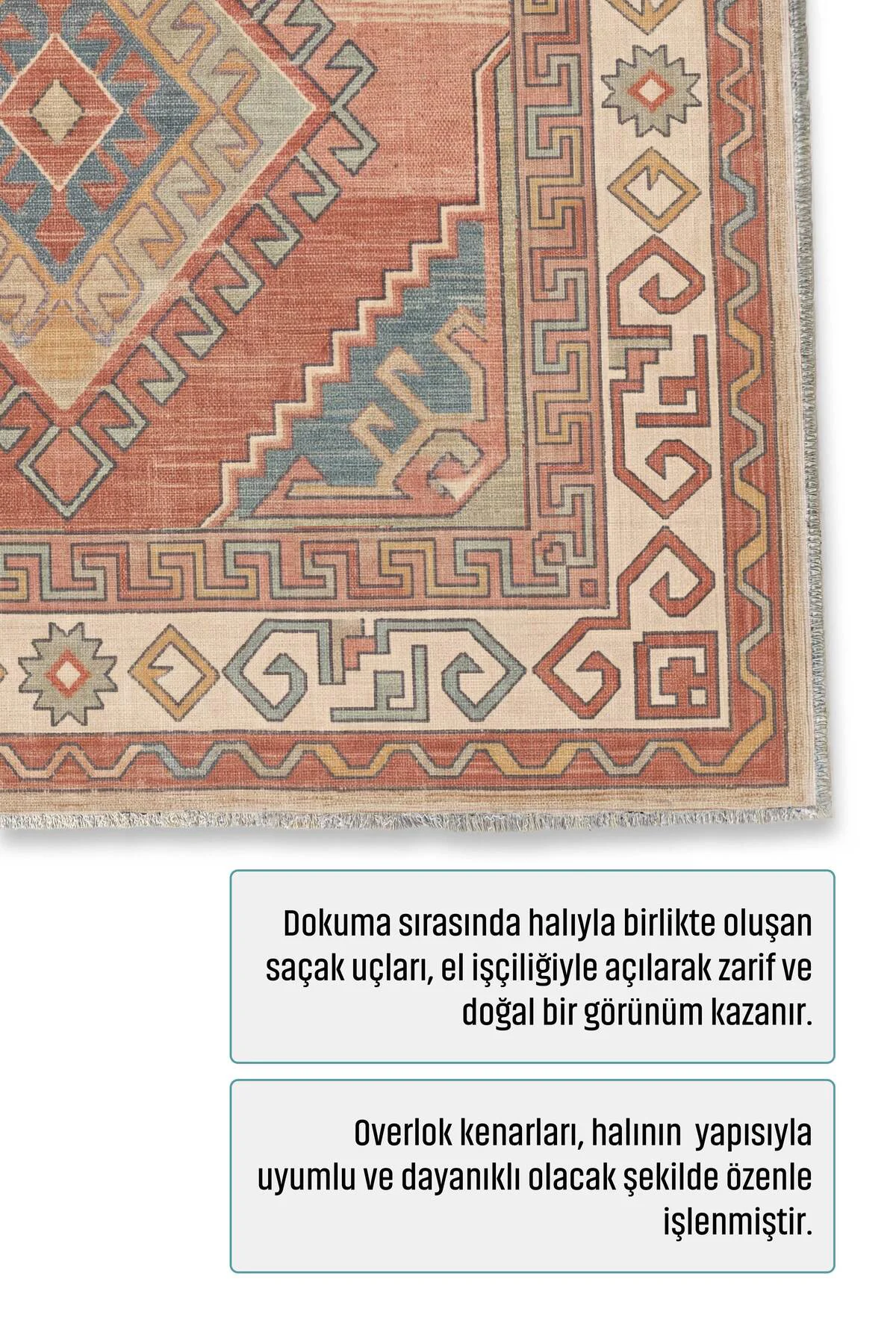 Tribal Klasik Şönil Halı Kilim Yolluk Kaymaz Yıkanabilir Salon Mu