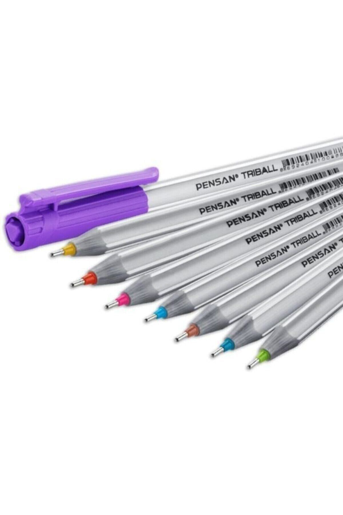 Pensan Triball Tükenmez Kalem 1.0 Mm Bilye Uç 8'Li Renkli Tk.K
