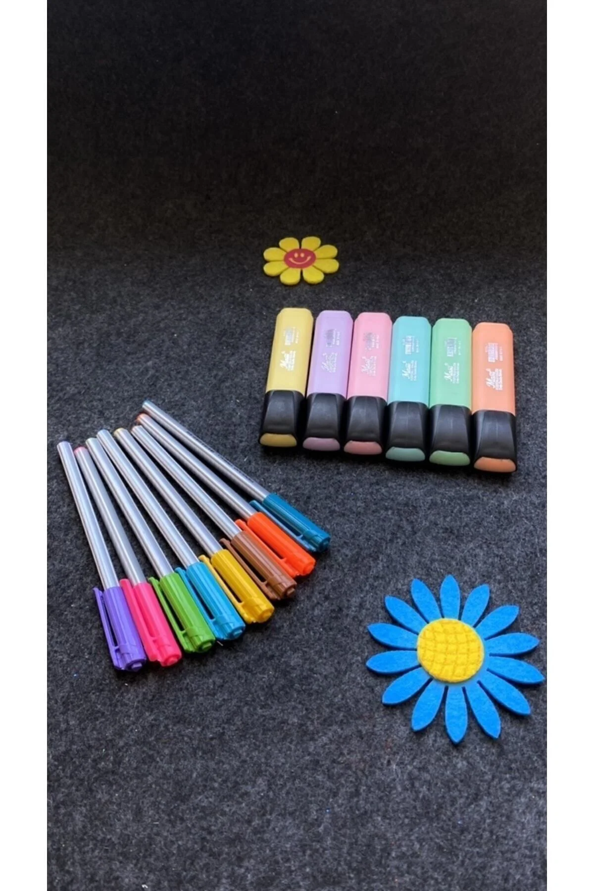 Triball Tükenmez Kalem 8 Renk + Masis Pastel Renk Fosforlu Işaret