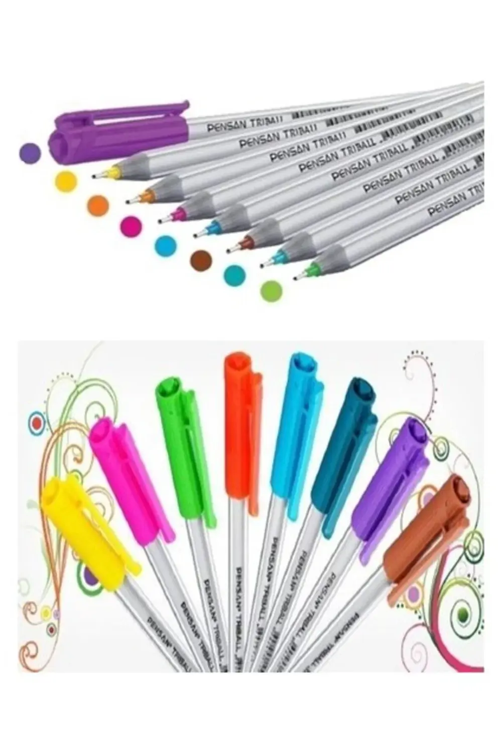 Triball Tükenmez Kalem 1.0 Mm Bilye Uç 8'li Renkli Tk.k