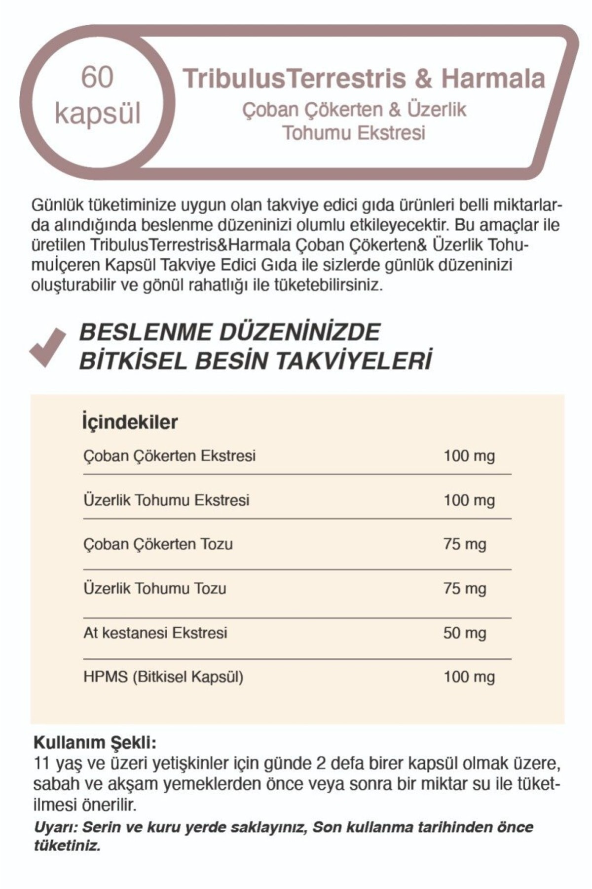 Tribulus Terrestris Çoban Çökerten + Saw Palmetto Cüce Palmiye Er