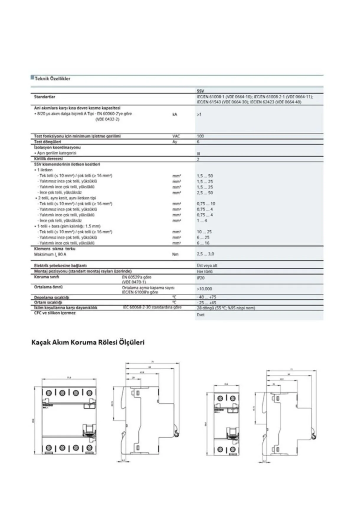 Trifaze 40A 30 mA Kar (5SV4344-0 5SV5344-6) - Görsel 5