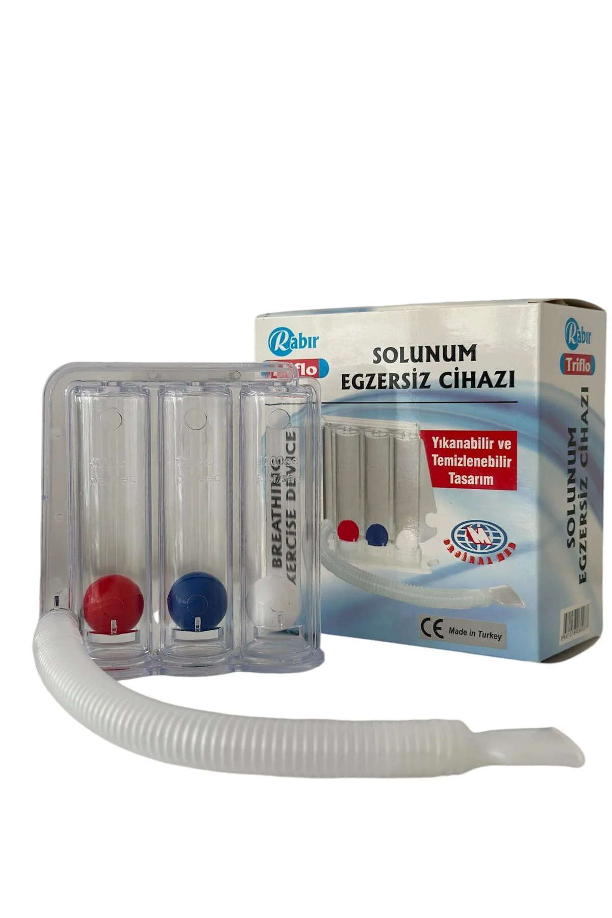 Triflo Solunum Egzersiz Cihazı- 3 Tane Üfleme Topu Nefes Egzersiz