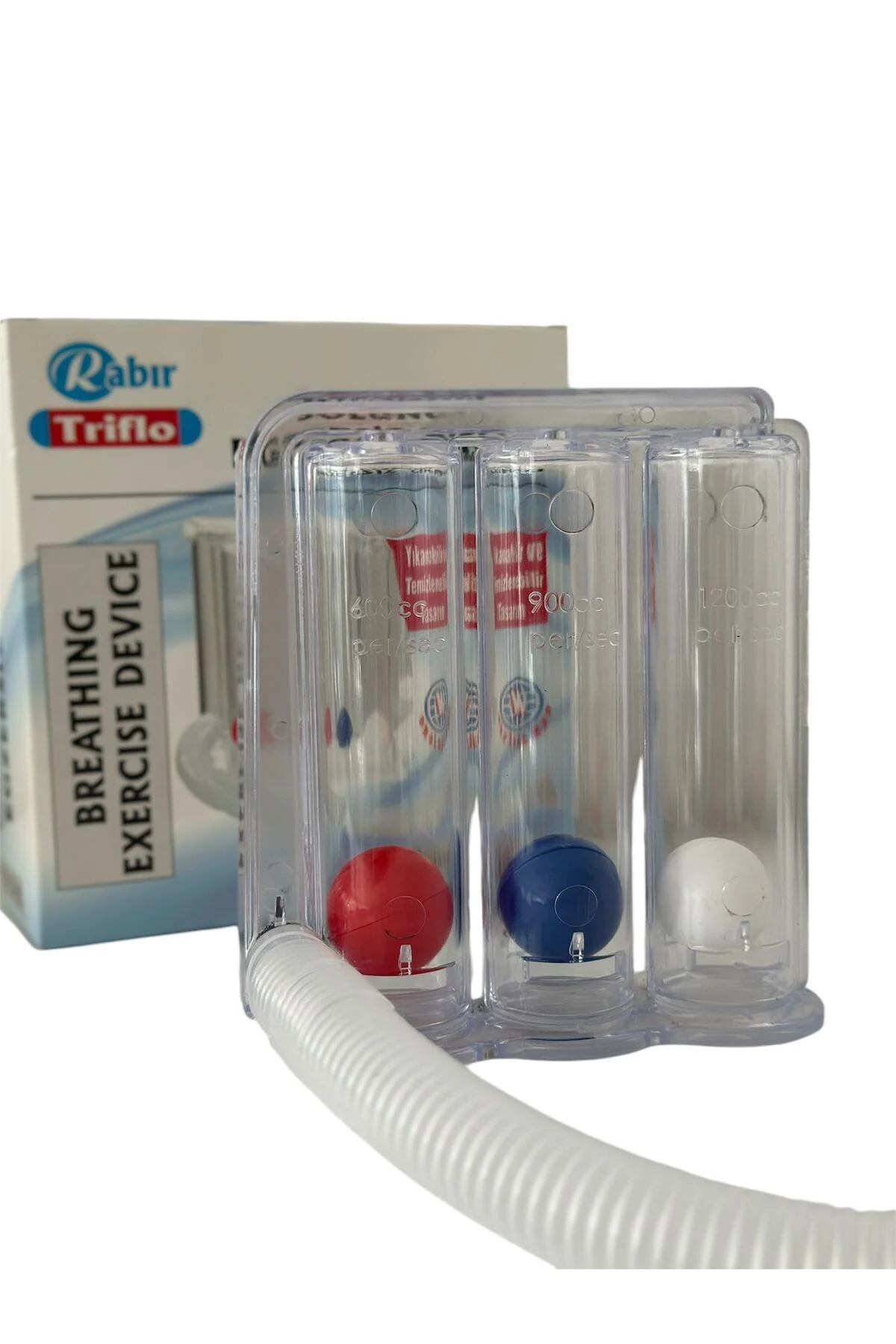 Triflo Solunum Egzersiz Cihazı- 3 Tane Üfleme Topu Nefes Egzersiz