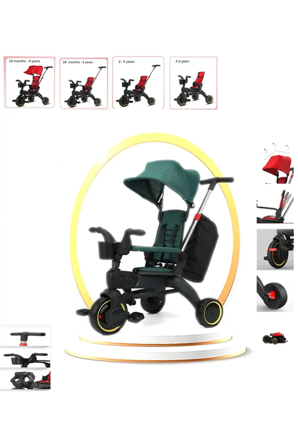 Trike Plus F3 Ebeveyn Kontrollü Katlanabilir Bisiklet Yeşil