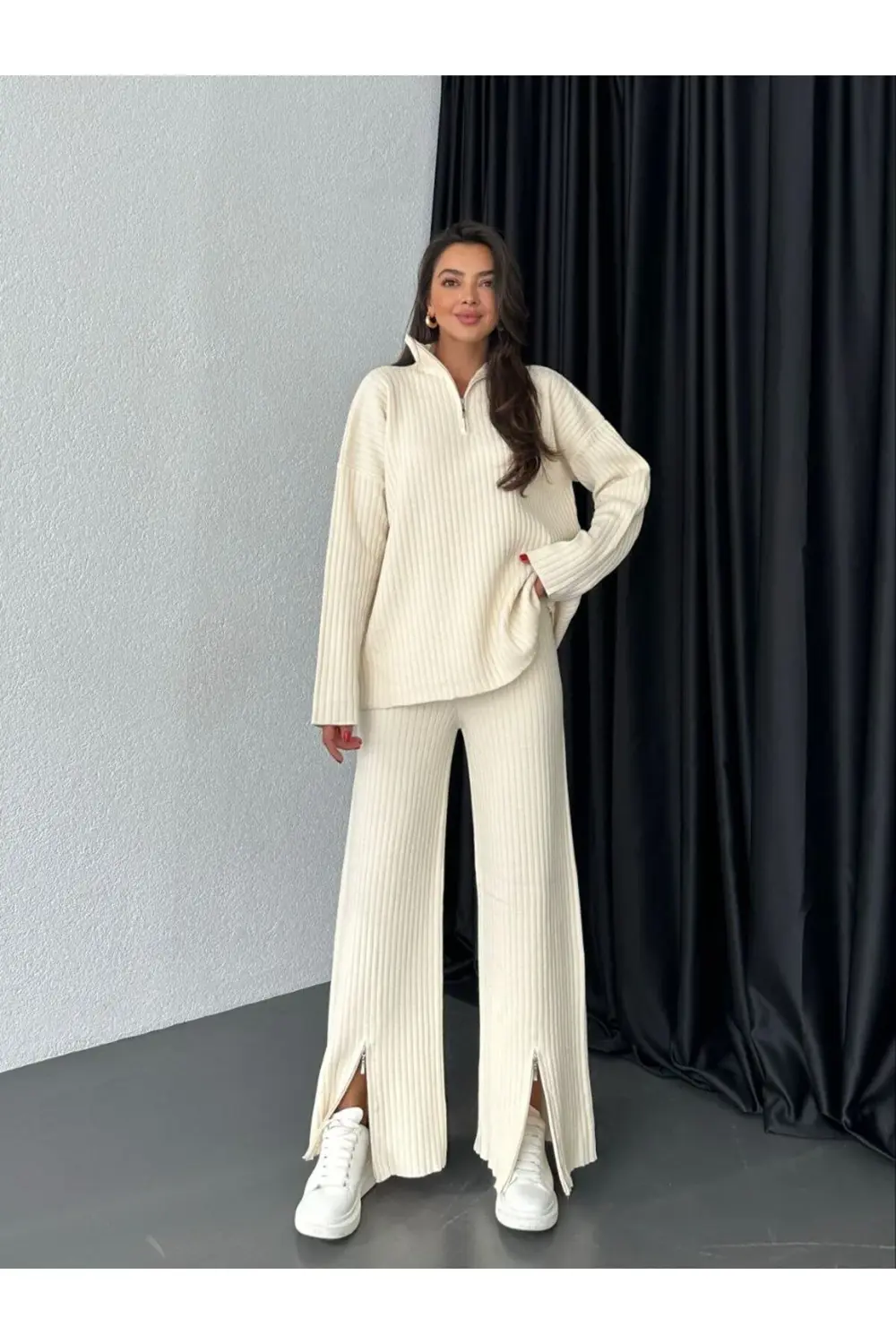 TRİKO FERMUAR DETAYLI PREMİUM TAKIM