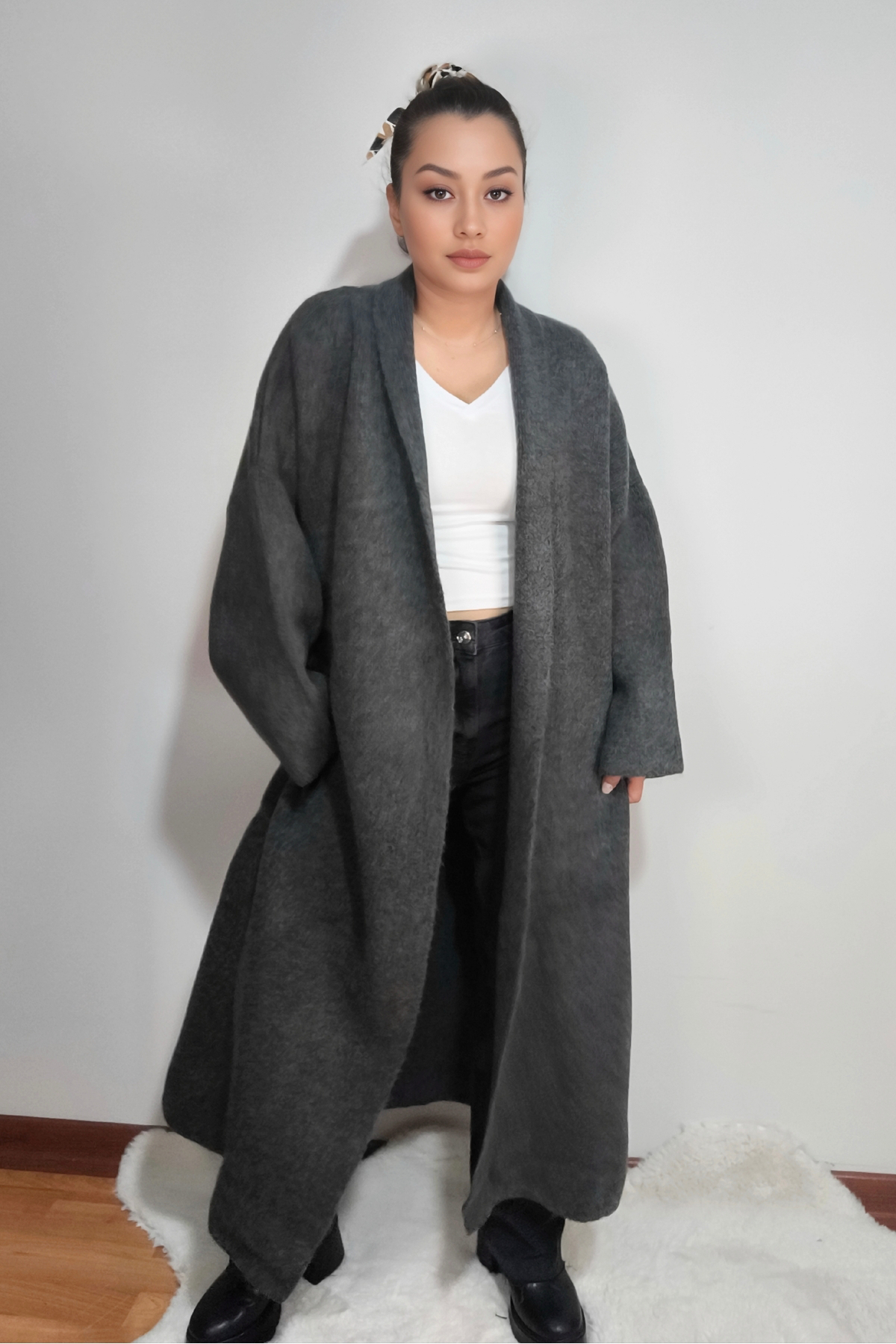 Madammmerry Triko Kalin Uzun Oversize Salaş Hirka Büyük Beden Uyumlu