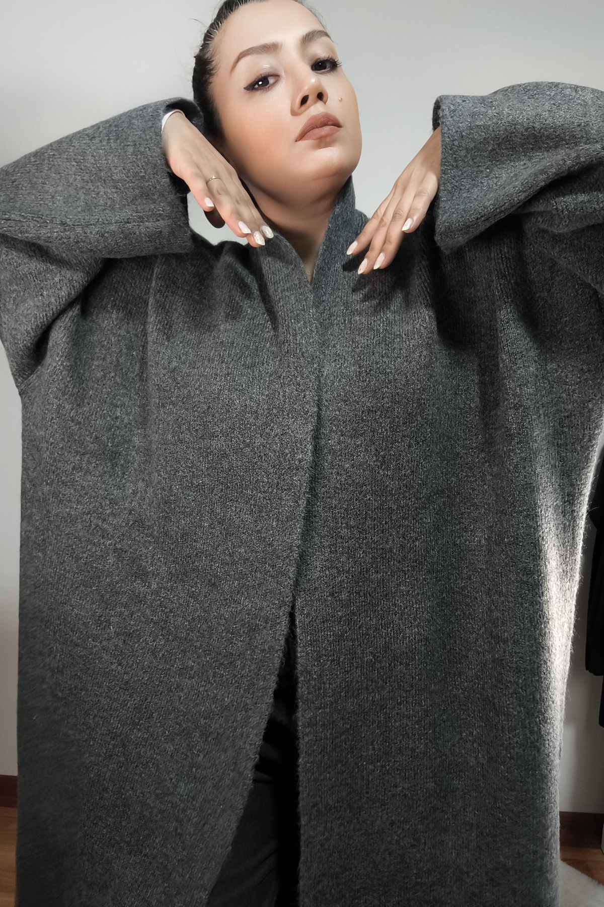 Madammmerry Triko Kalin Uzun Oversize Salaş Hirka Büyük Beden Uyumlu