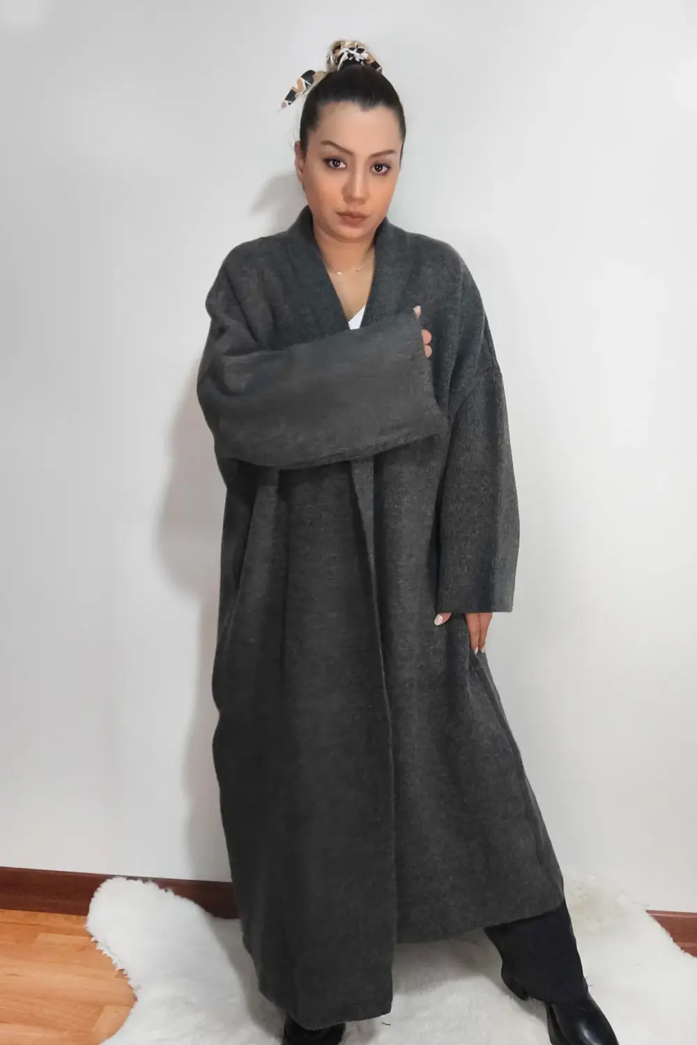 TRİKO KALIN UZUN OVERSİZE SALAŞ HIRKA BÜYÜK BEDEN UYUMLU