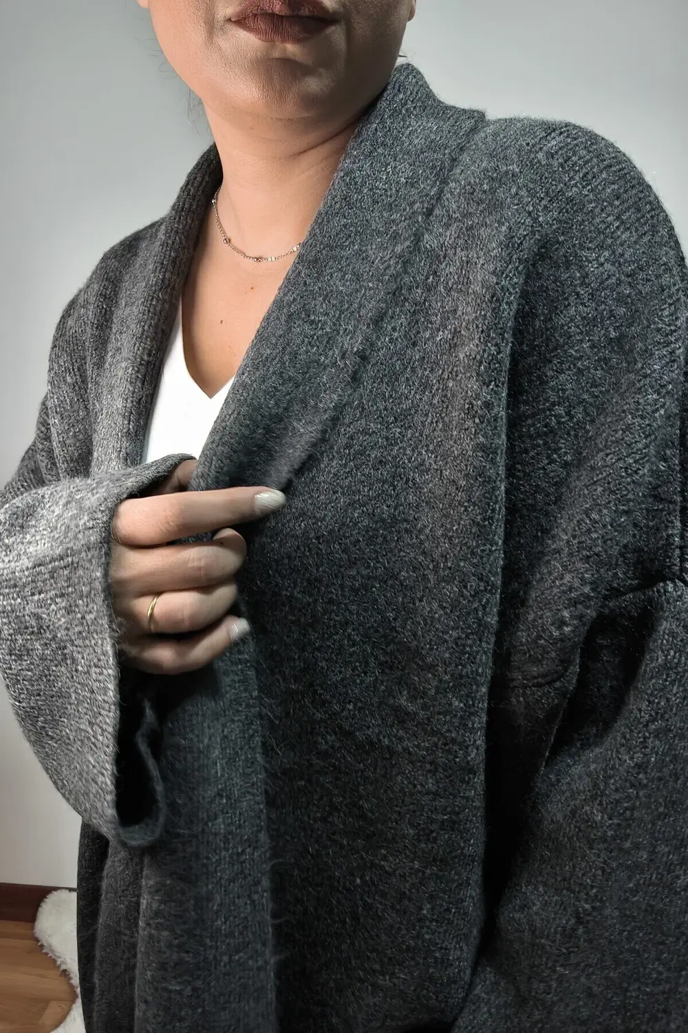 TRİKO KALIN UZUN OVERSİZE SALAŞ HIRKA BÜYÜK BEDEN UYUMLU