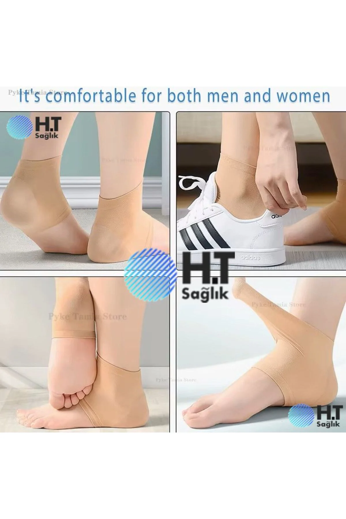 Triko Topuk Koruyucu Jel Silikon Topuk Çorabı Anti-topuk Çatlak Nemlendirici Aşınma Önleyici