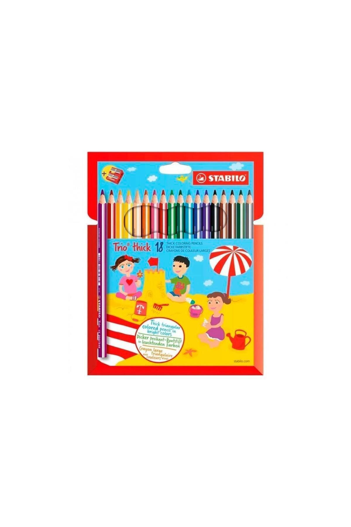 Stabilo Trio Thick  Kalin Uçlu Kuru  Kalem 18 Li Paket