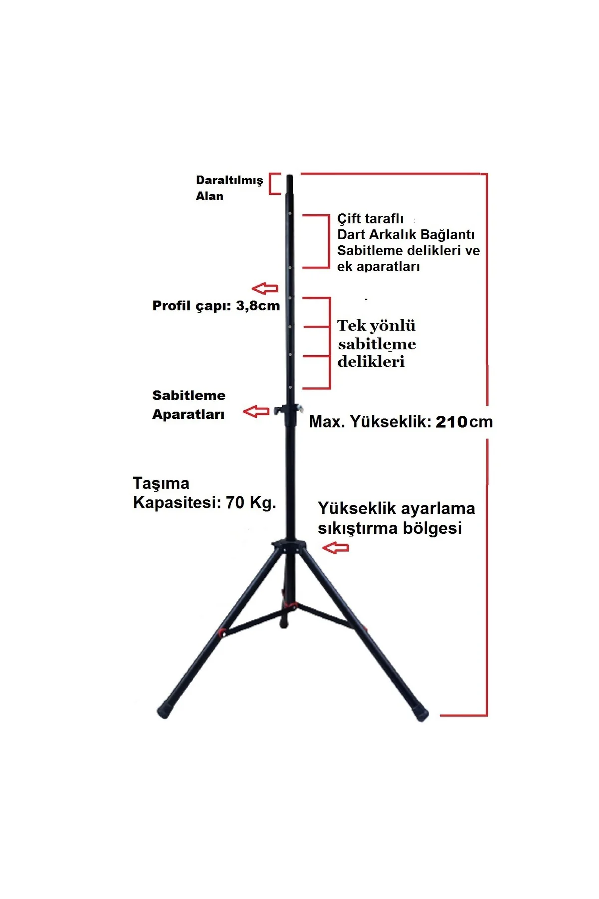 TRİPOD AYAKLI DART ARKALIK SETİ. SİYAH