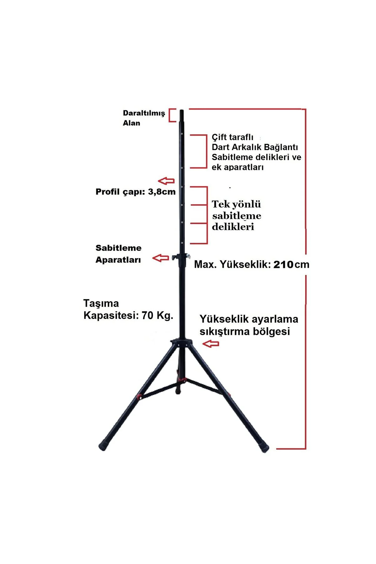 Tripod Ayaklı Klasik Dart Arkalık Stand Seti. Bordo