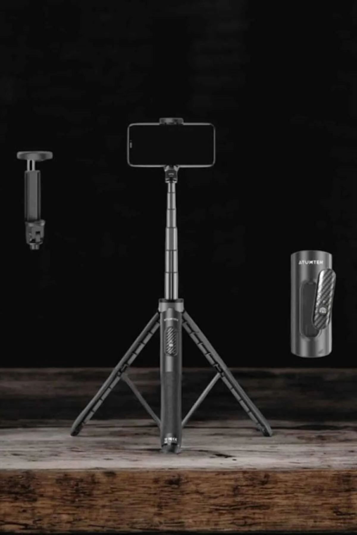 Tripod Kablosuz Bluetooth Bağlantılı Selfie Çubuğu 360 Derece Dön