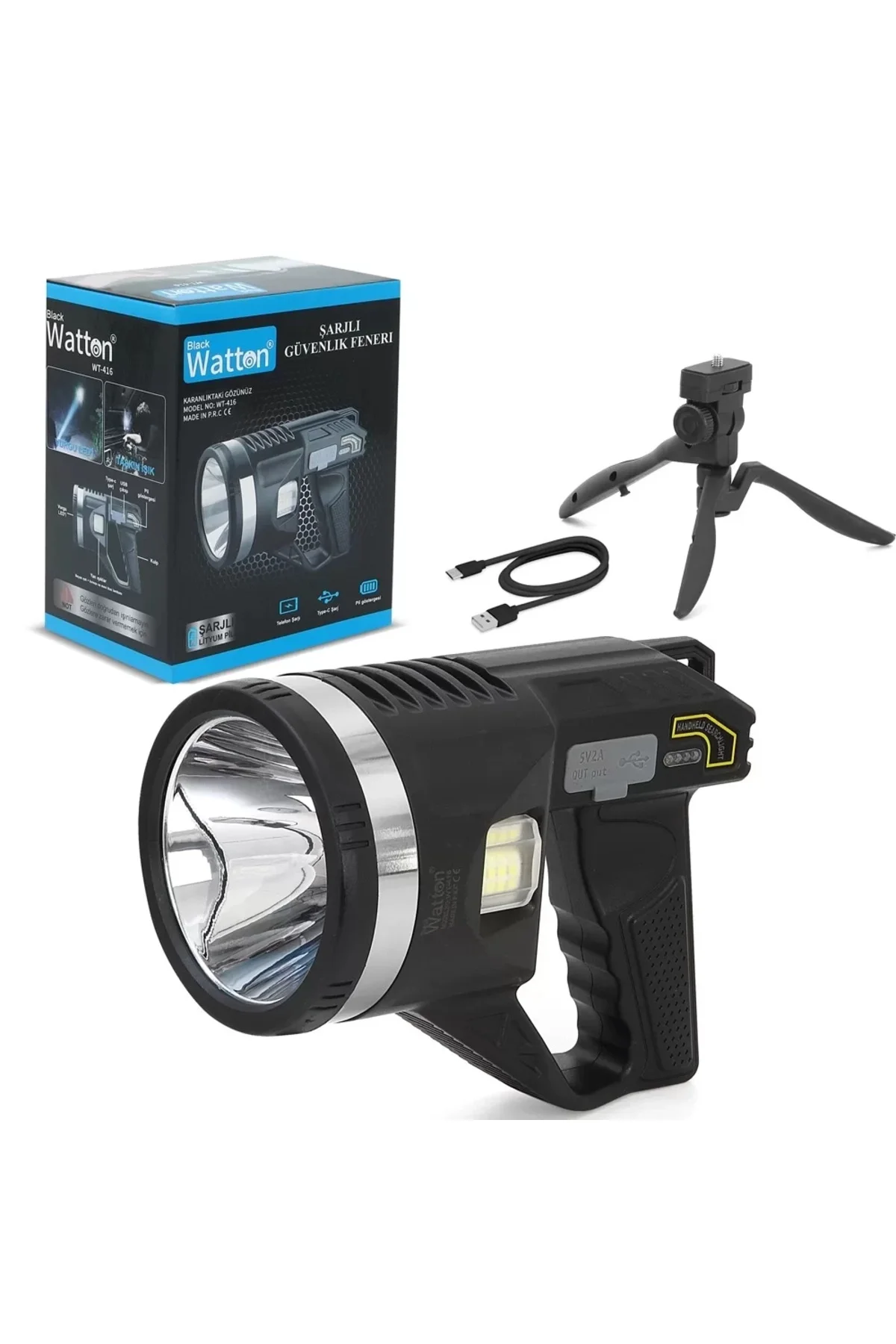 Tripod Şarjlı Güvenlik Feneri Wt-416
