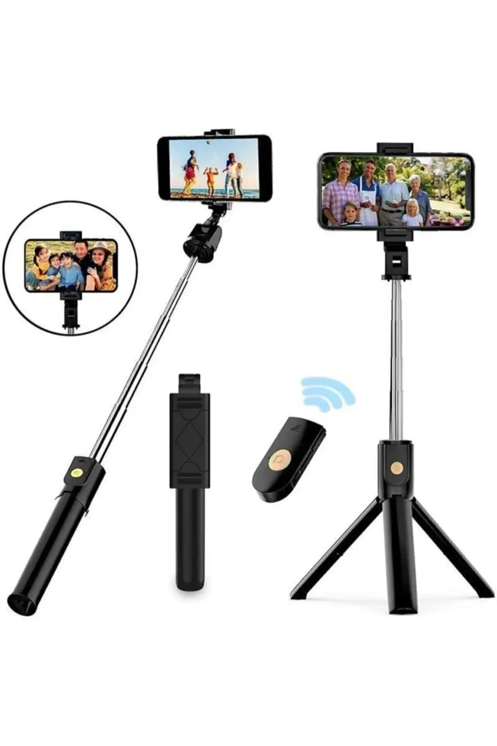 Tripod Üst Kalite Myblack K07 Selfi Kumandalı Bluetooth Selfie