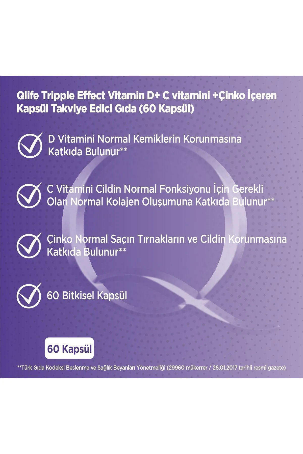 Tripple Effect - C Vitamini ve D Vitamini ve Çinko 60 Kapsül