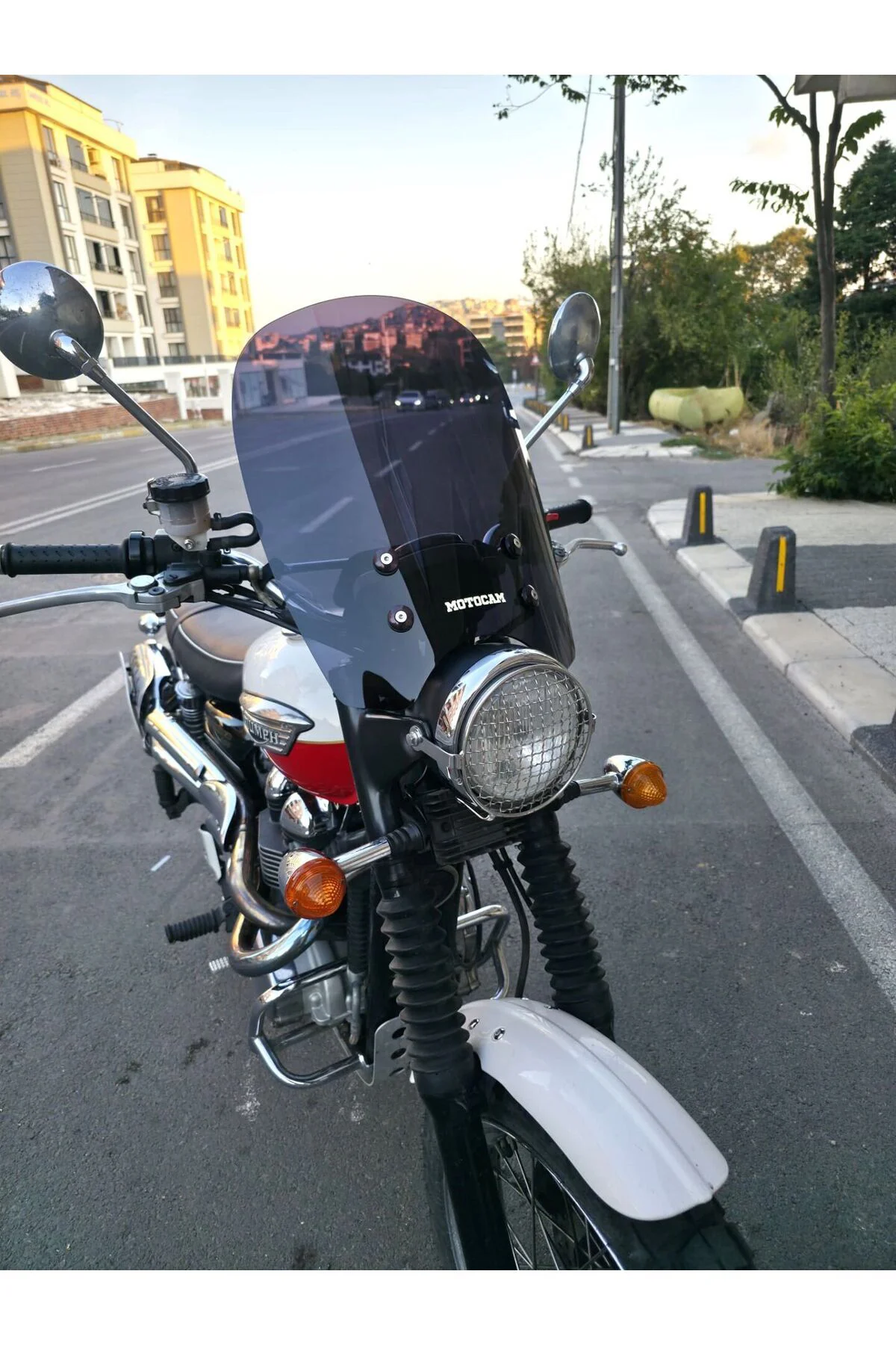 Trıumph Scrambler 900 Ön Cam 2005-2025 Model 45cm Siyah Renkli 4m