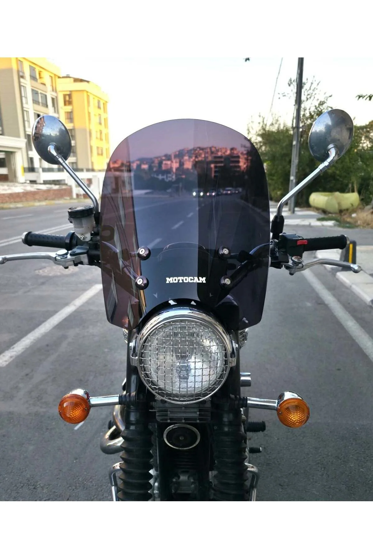 Trıumph Scrambler 900 Ön Cam 2005-2025 Model 45cm Siyah Renkli 4m