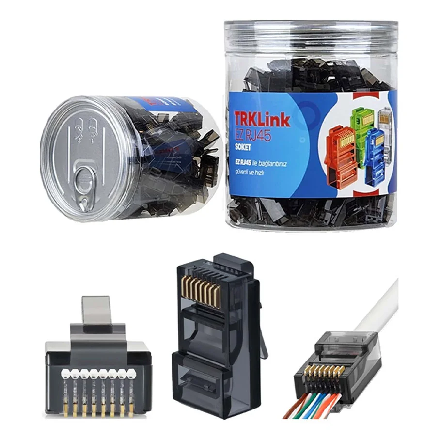 TRKLink EZ RJ45 KONNEKTÖR (SİYAH) 100 'lü PAKET YENİ NESİL TRKLink EZ RJ45 KONNEKTÖR (SİYAH) 100 'lü PAKET YENİ NESİL