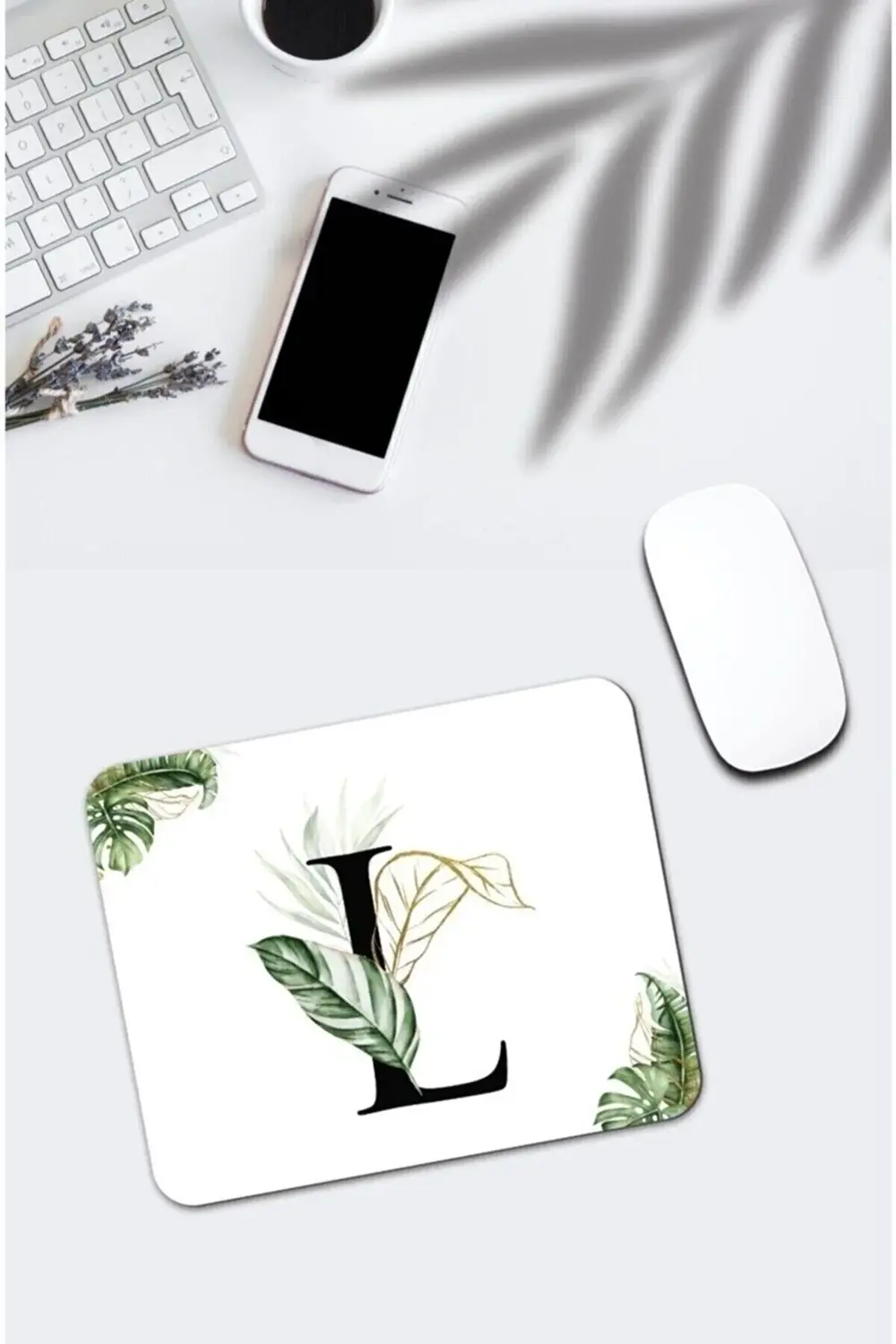 Tropik Desenli L Harfli Dikdörtgen Mouse Pad